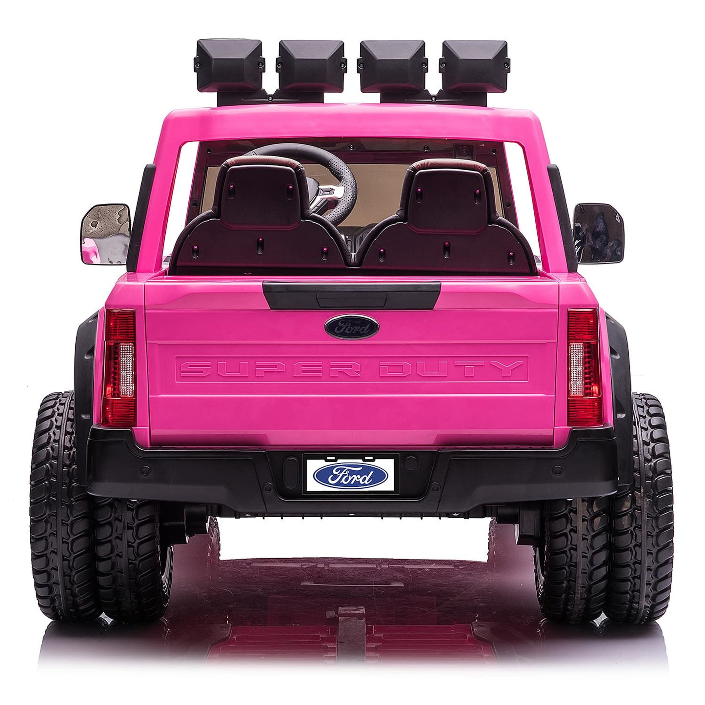Ford F450 Custom Edition 24V Kids Ride-On Car Truck with R/C Parental Remote | Pink