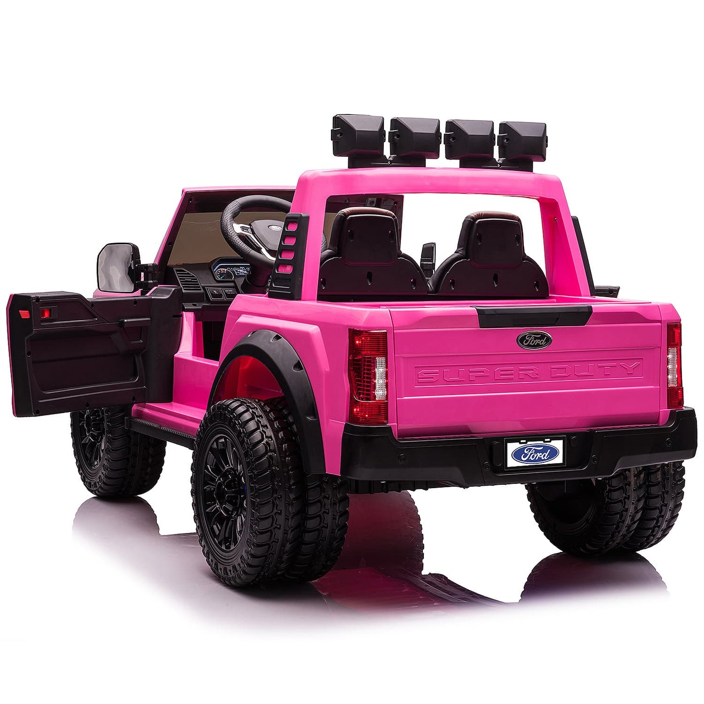 Ford F450 Custom Edition 24V Kids Ride-On Car Truck with R/C Parental Remote | Pink