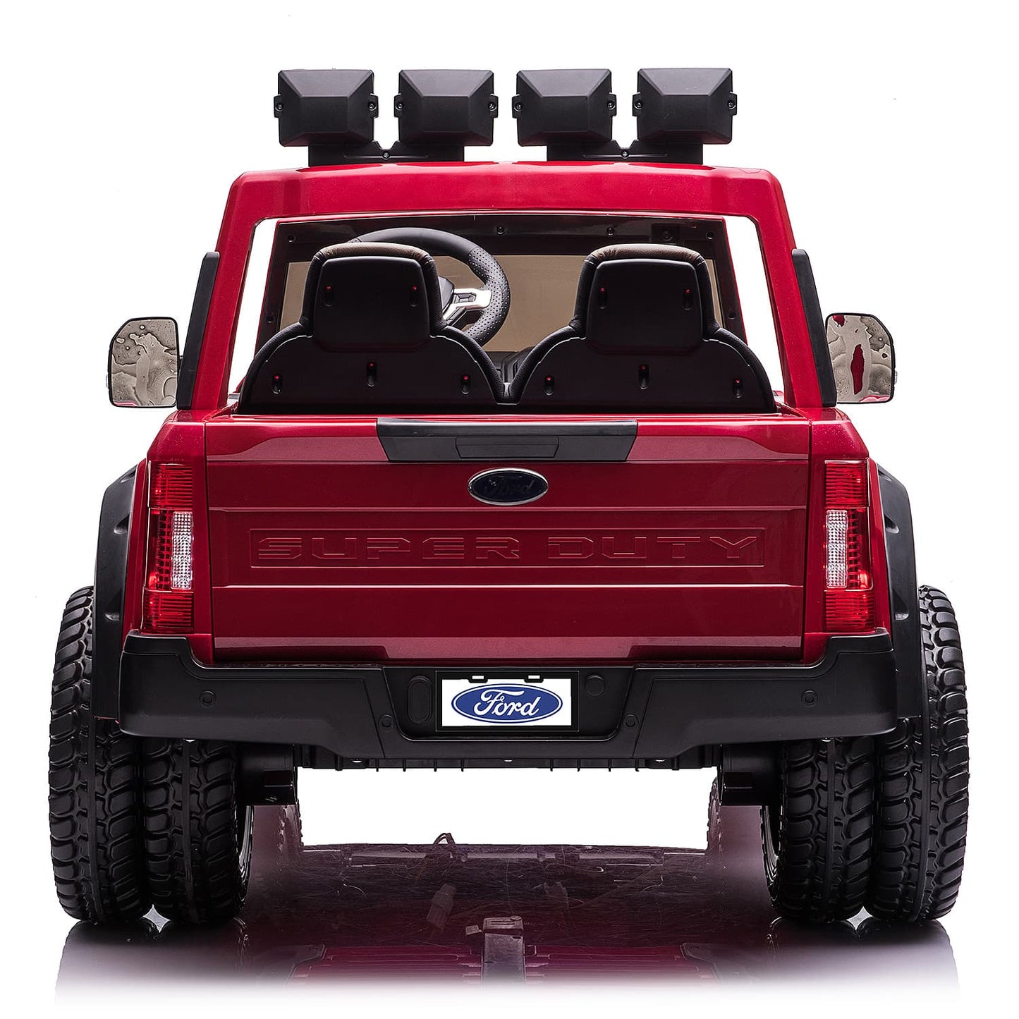 Ford F450 Custom Edition 24V Kids Ride-On Car Truck with R/C Parental Remote | Cherry Red
