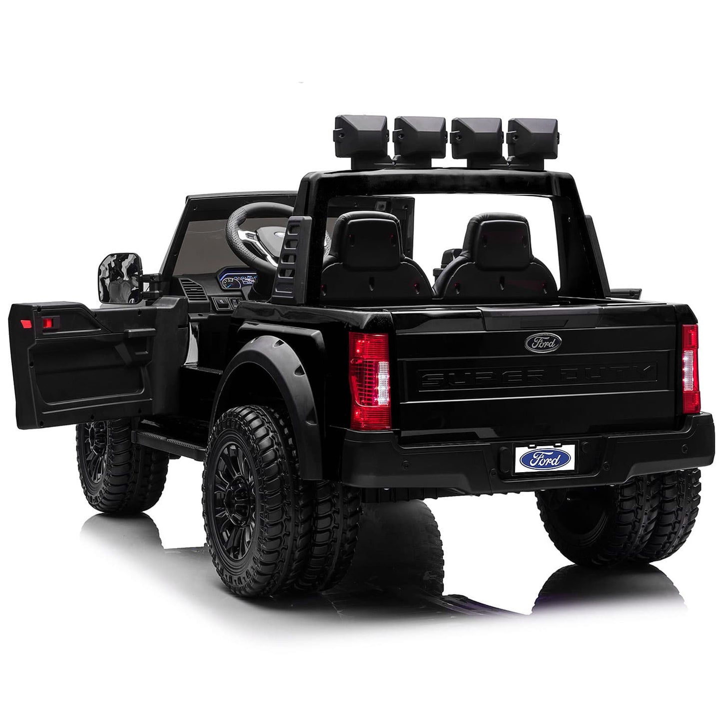 Ford F450 Custom Edition 24V Kids Ride-On Car Truck with R/C Parental Remote | Black