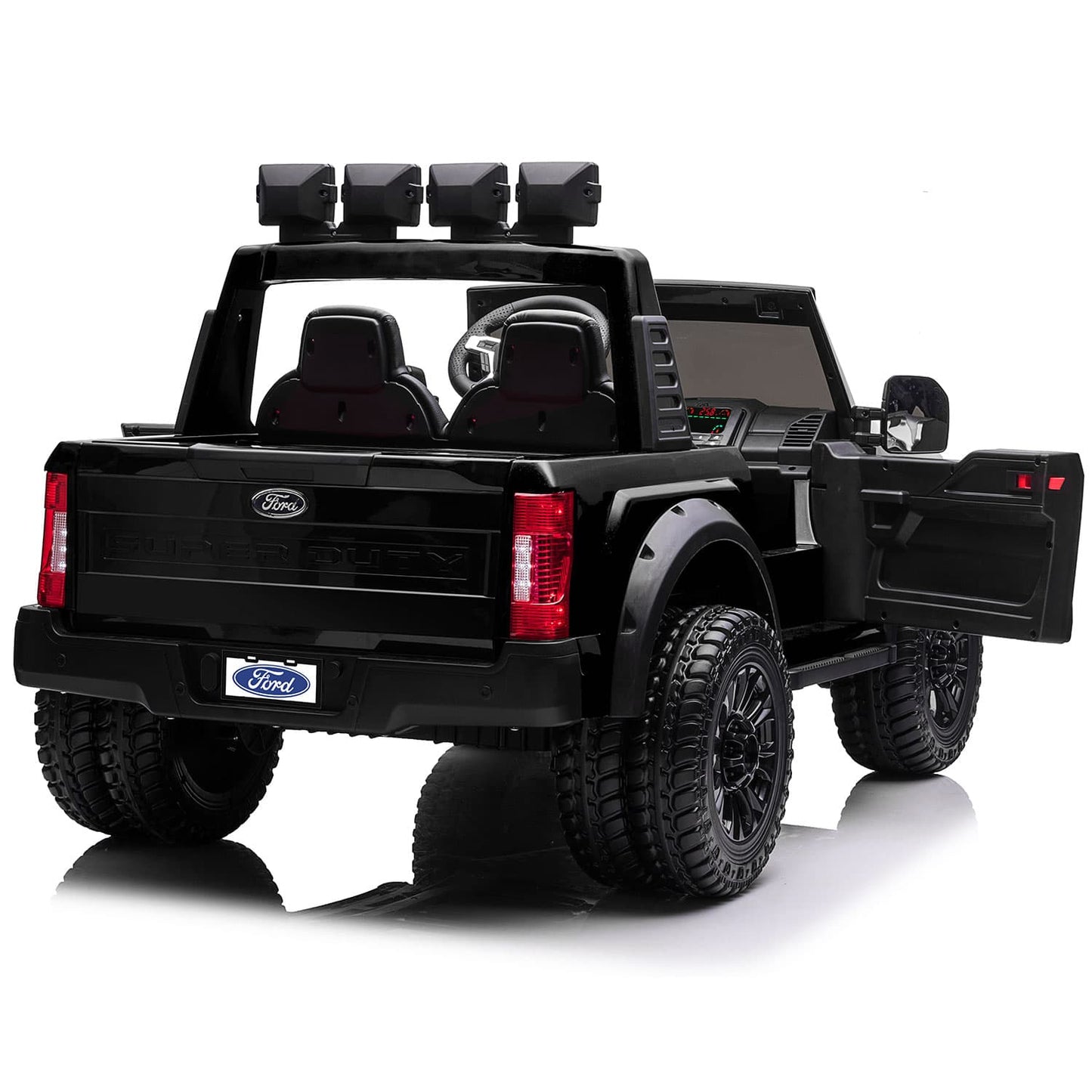 Ford F450 Custom Edition 24V Kids Ride-On Car Truck with R/C Parental Remote | Black