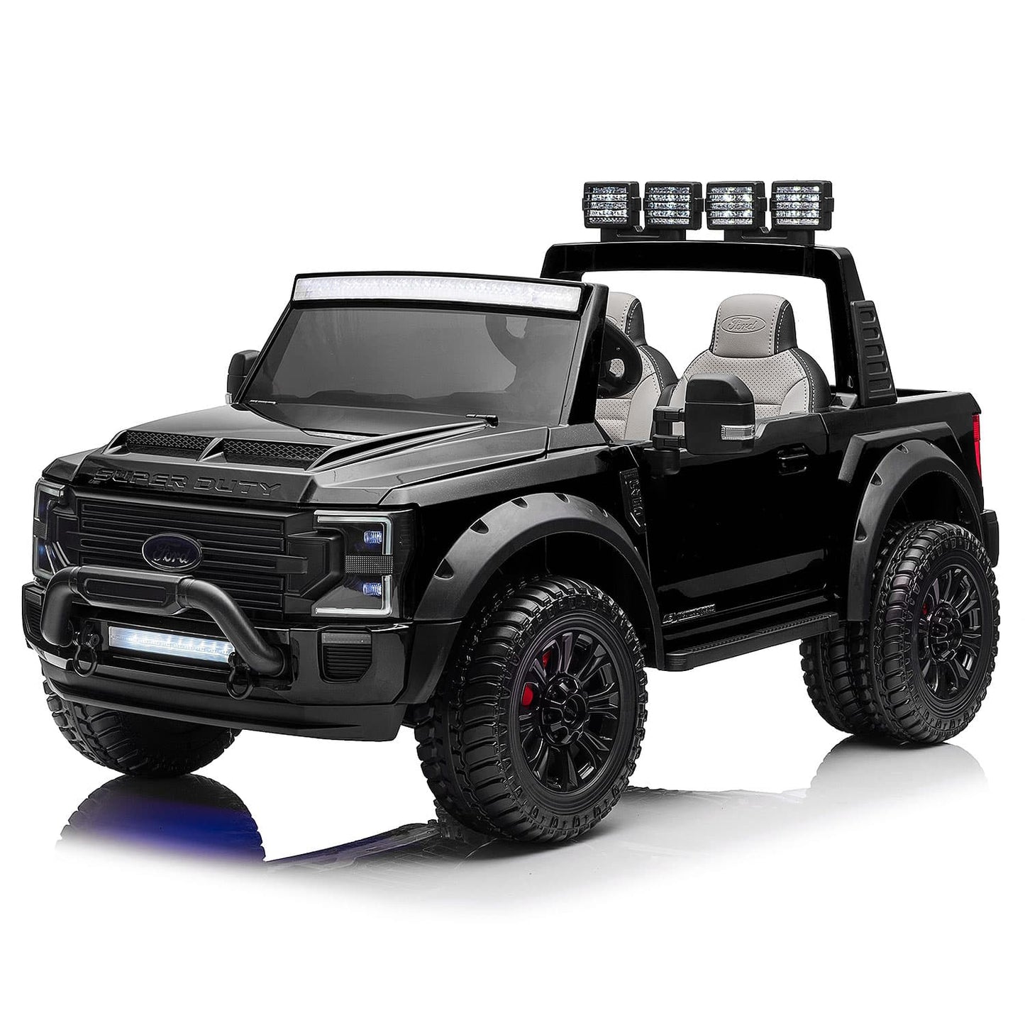Ford F450 Custom Edition 24V Kids Ride-On Car Truck with R/C Parental Remote | Black