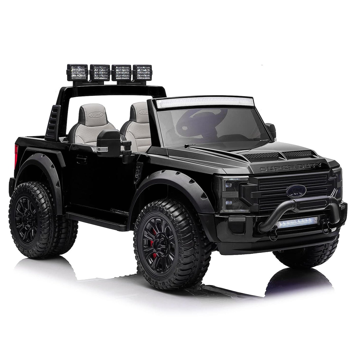 Ford F450 Custom Edition 24V Kids Ride-On Car Truck with R/C Parental Remote | Black