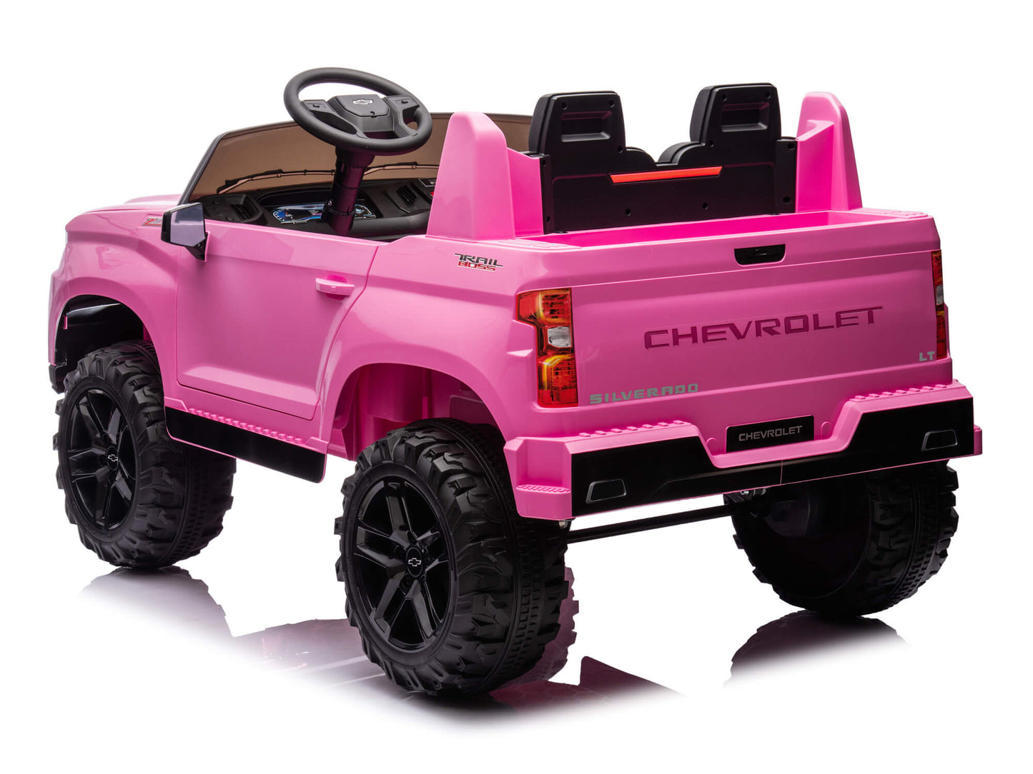 24V Chevrolet Silverado Ride on Truck for Kids with 2 Seats and Remote - Pink