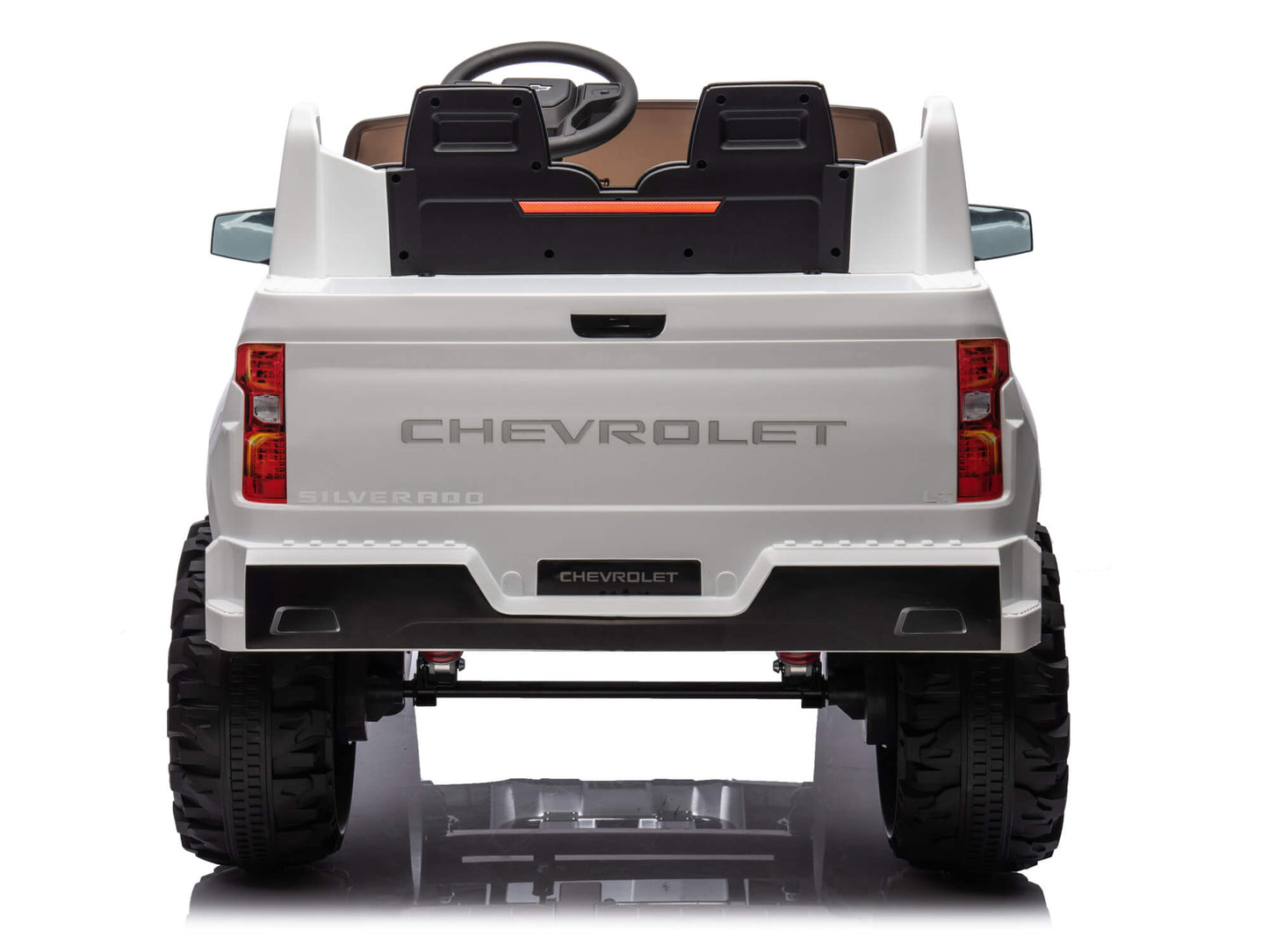 24V Chevrolet Silverado Ride on Truck for Kids with 2 Seats and Remote - White
