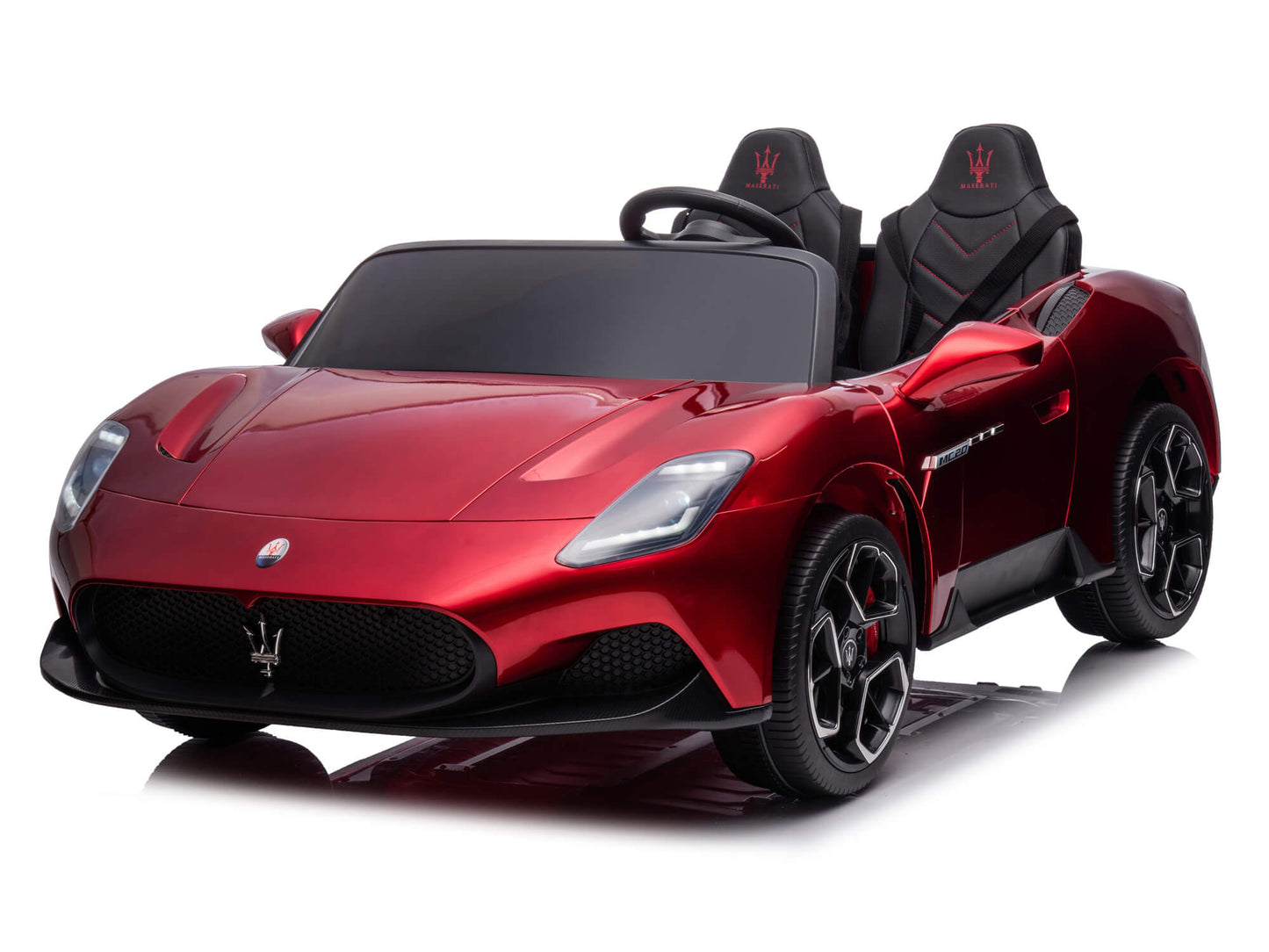 24V Maserati MC20 Two-Seater Kids Ride On Car with Remote - Burgundy
