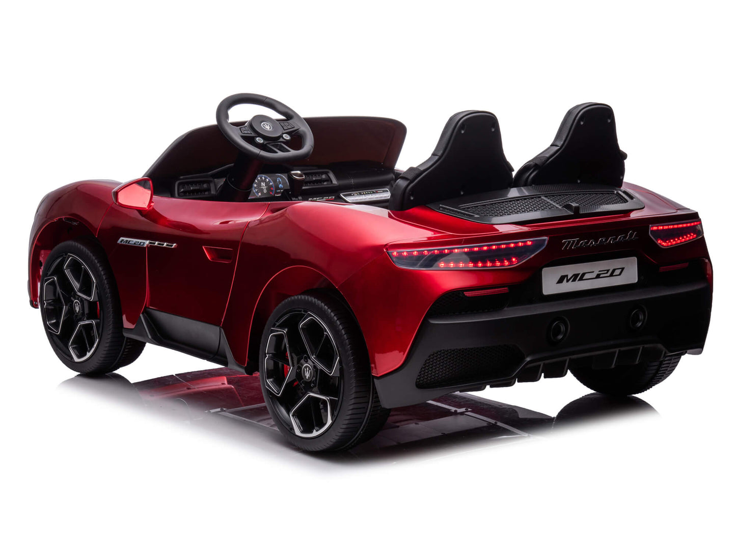 24V Maserati MC20 Two-Seater Kids Ride On Car with Remote - Burgundy