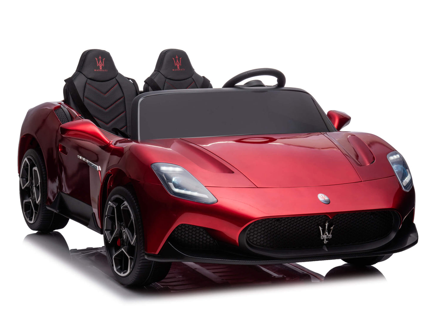 24V Maserati MC20 Two-Seater Kids Ride On Car with Remote - Burgundy
