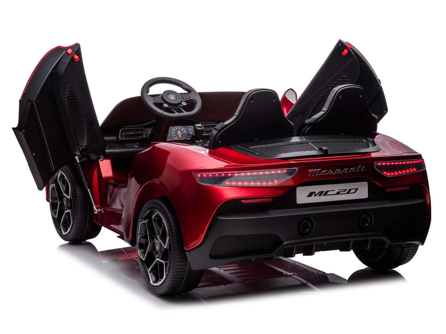 24V Maserati MC20 Two-Seater Kids Ride On Car with Remote - Burgundy
