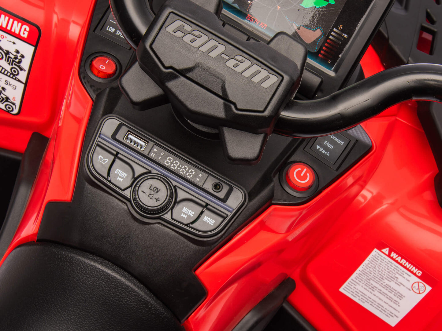 24V Can-Am Kids Outlander 4WD Ride-On ATV - Red