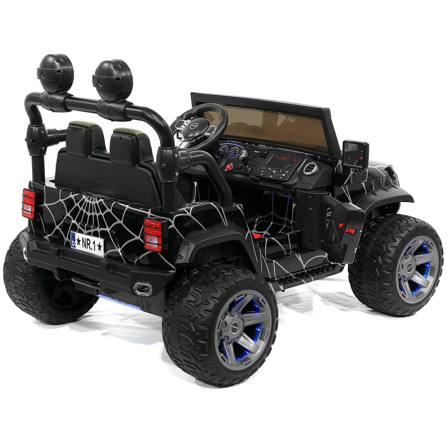 Trail Explorer 24V Kids Ride-On Car Truck with R/C Parental Remote | Spider Black
