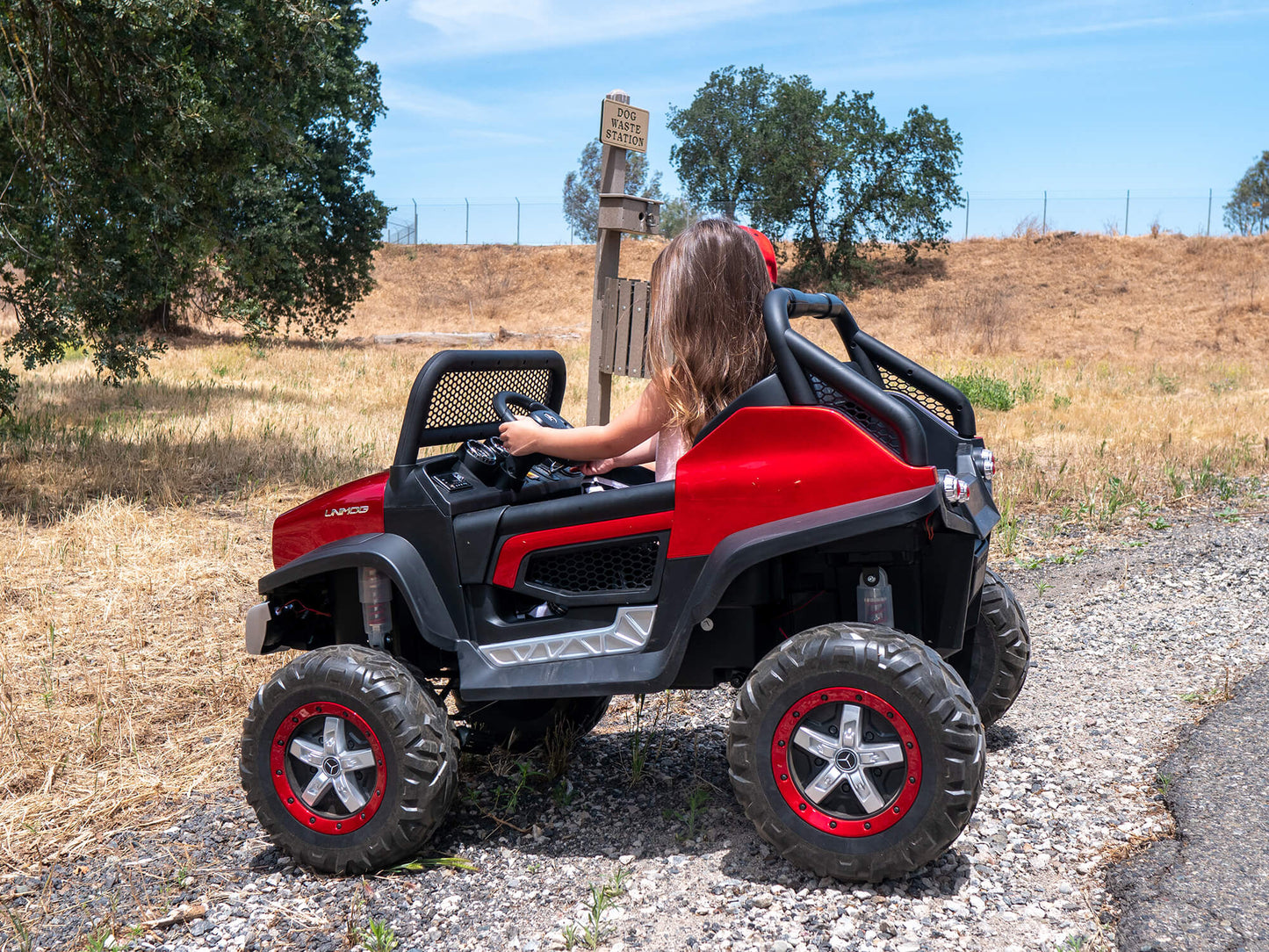 24V Mercedes Benz UNIMOG Kids Ride On UTV with Remote - Blue