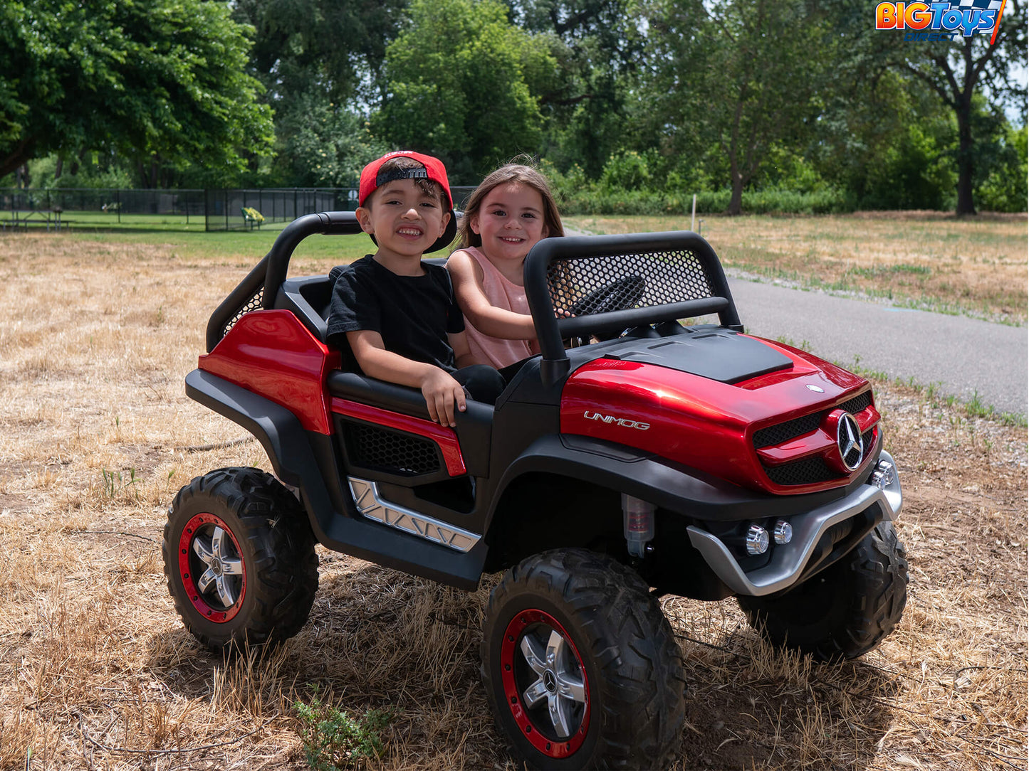 24V Mercedes Benz UNIMOG Kids Ride On UTV with Remote - Red