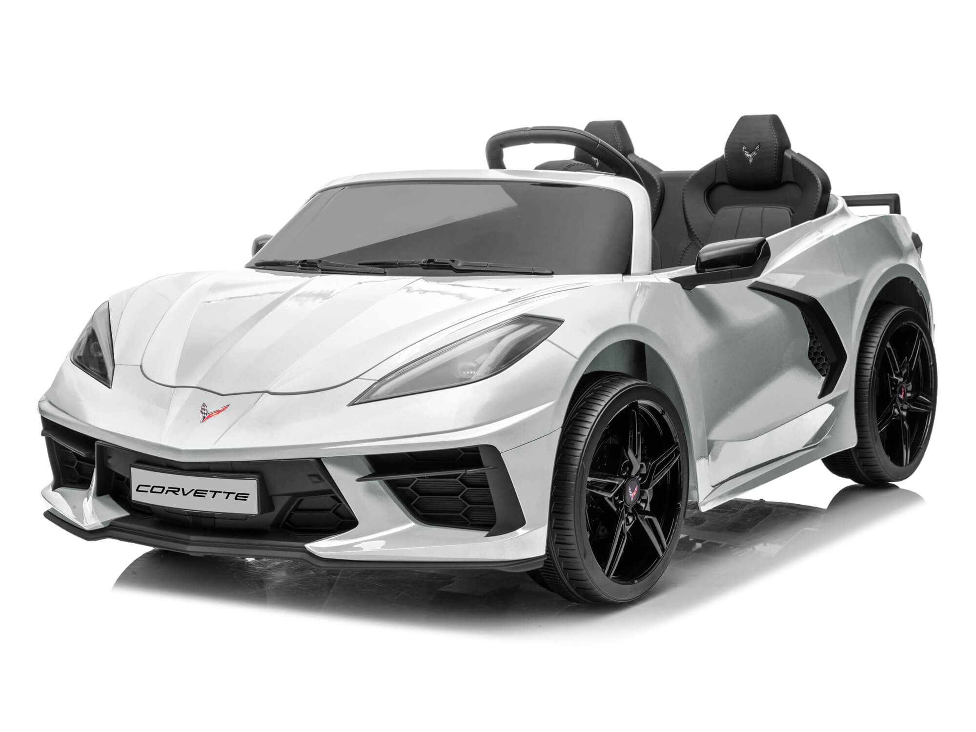 24V Chevrolet Corvette C8 2-Seater Ride On Car with Remote - White ...