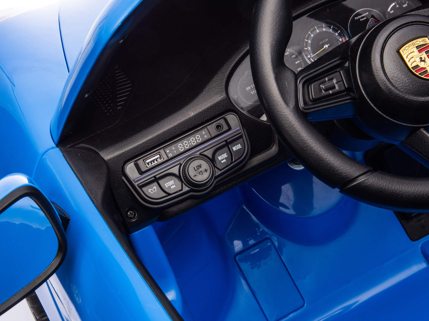 24V Porsche 911 GT3 Kids 2-Seater Ride On Car - Blue