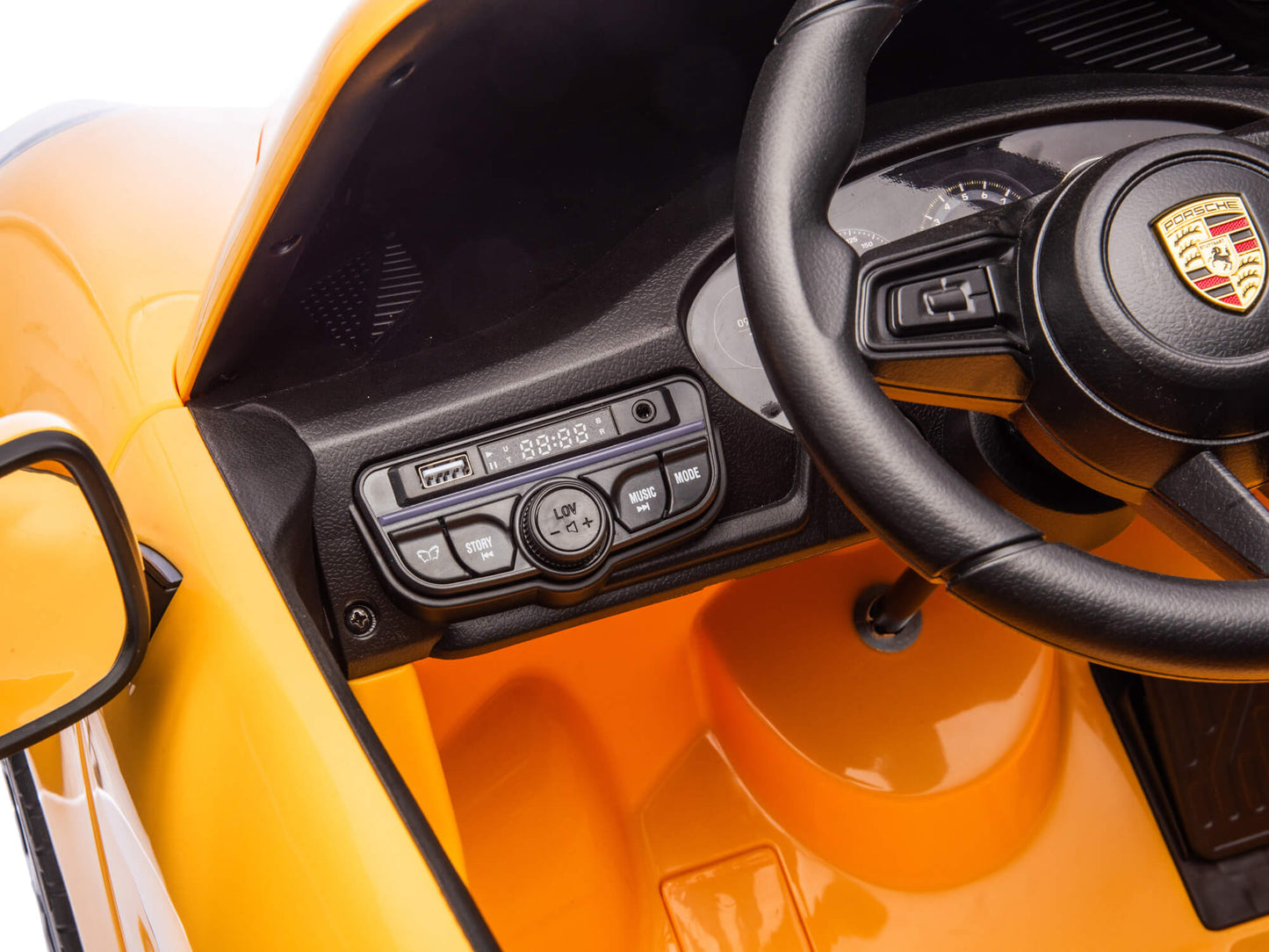 24V Porsche 911 GT3 Kids 2-Seater Ride On Car - Yellow