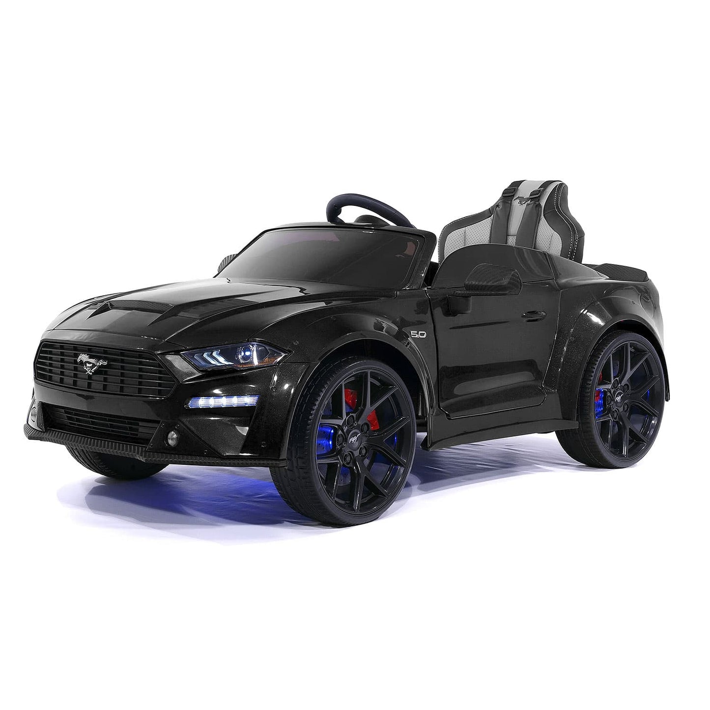 Ford Mustang GT Custom Edition 24V Kids Ride-On Car with R/C Parental Remote | Black