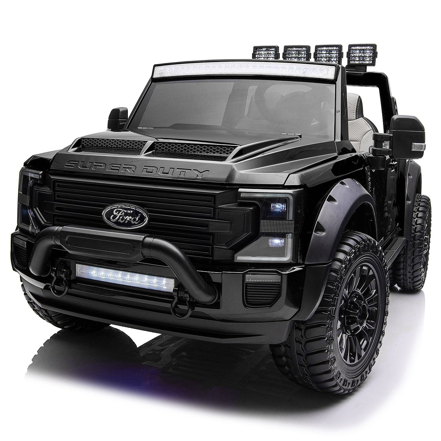Ford F450 Custom Edition 24V Kids Ride-On Car Truck with R/C Parental Remote | Black