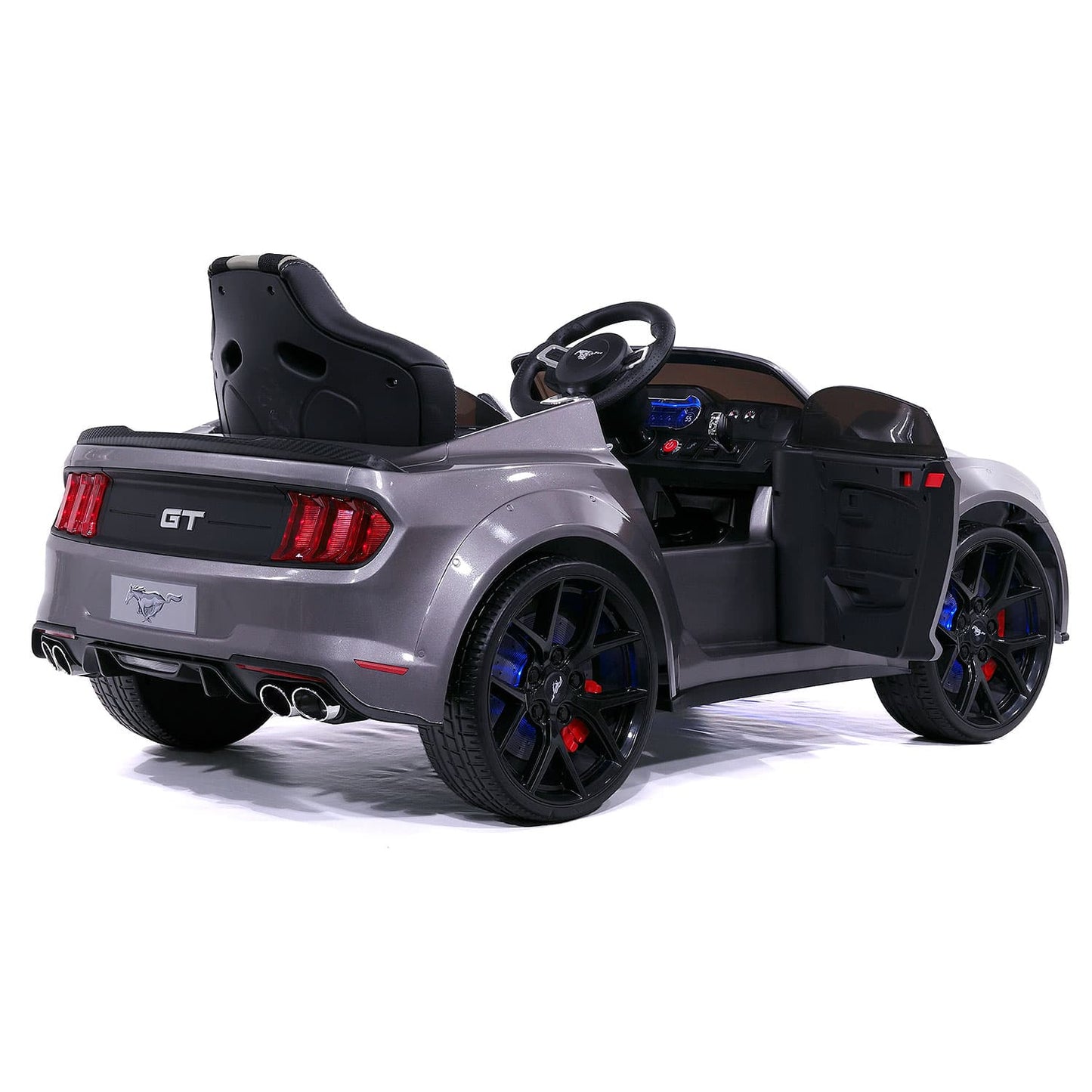 Ford Mustang GT Custom Edition 24V Kids Ride-On Car with R/C Parental Remote | Gray