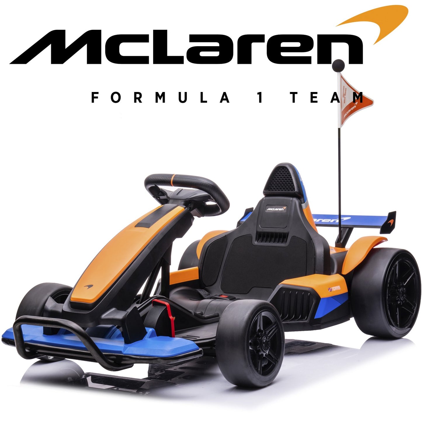 McLaren 24V Electric Drift Go-Kart for Kids - Orange