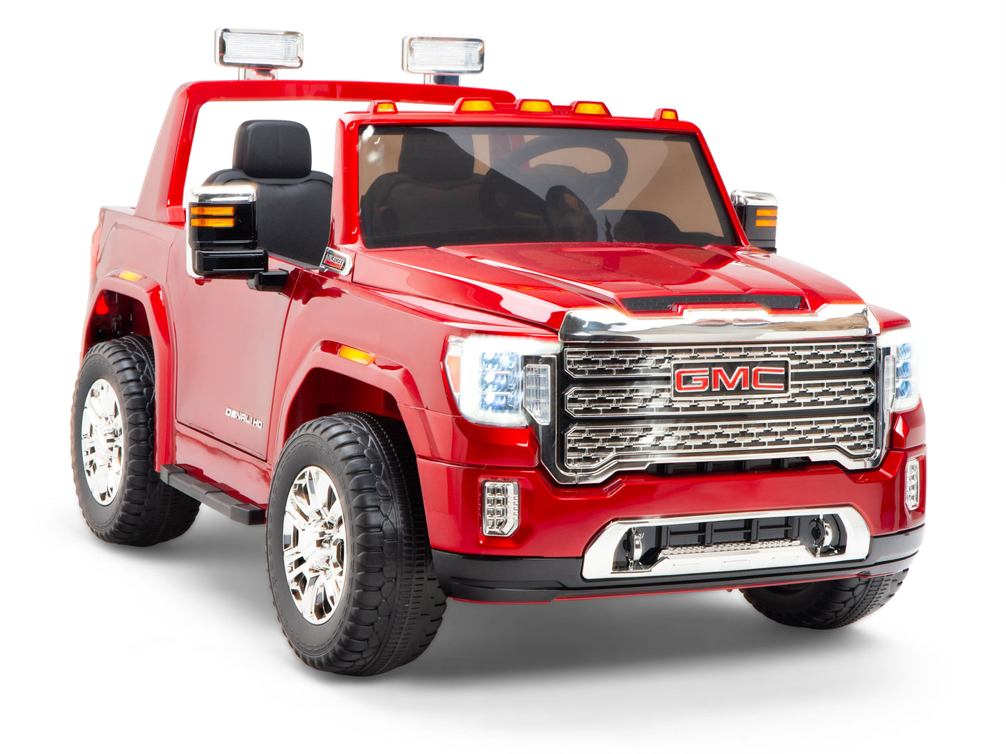 12V GMC Sierra Denali Kids Electric Ride On Truck with Remote Control - Burgundy