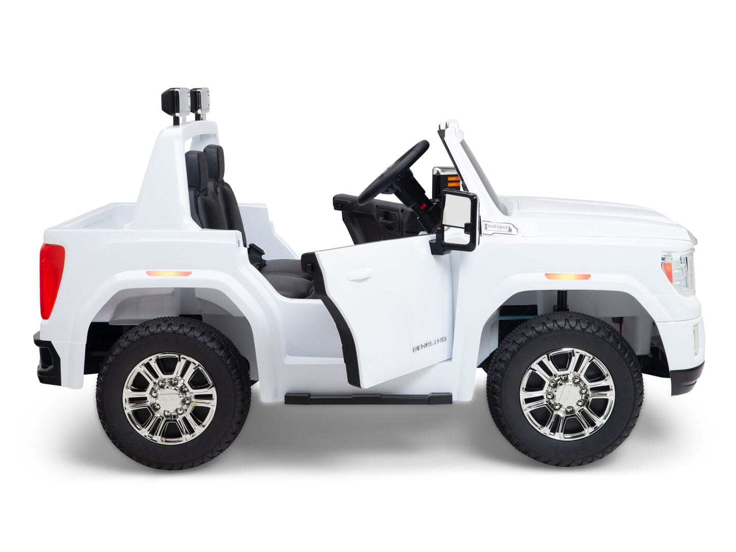 12V GMC Sierra Denali Kids Electric Ride On Truck with Remote Control - White