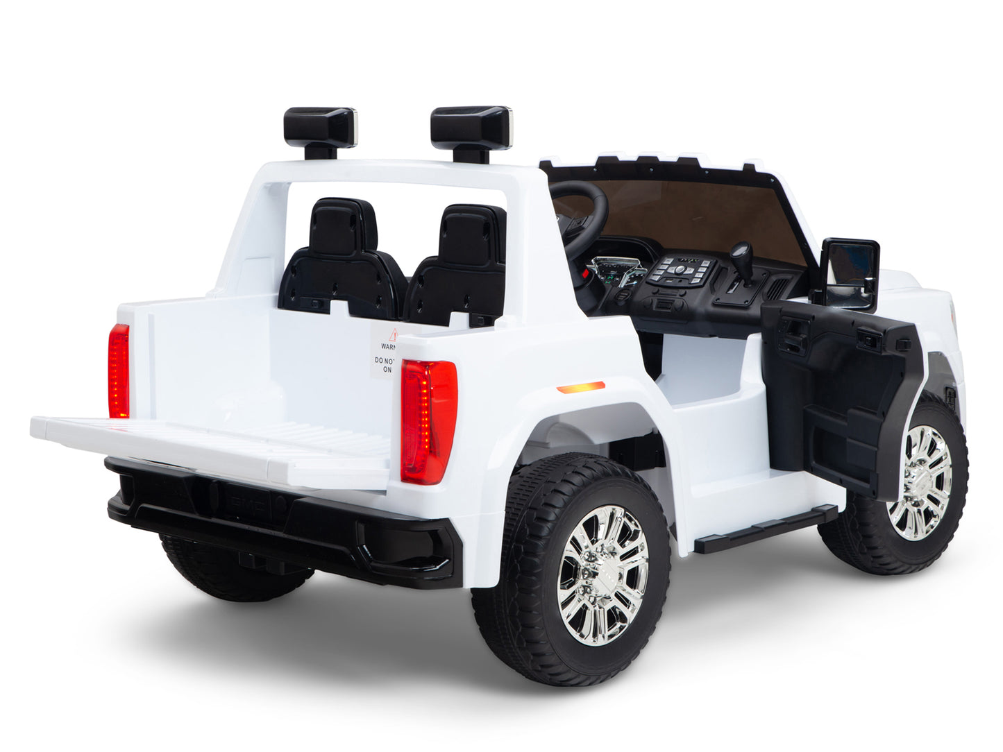 12V GMC Sierra Denali Kids Electric Ride On Truck with Remote Control - White