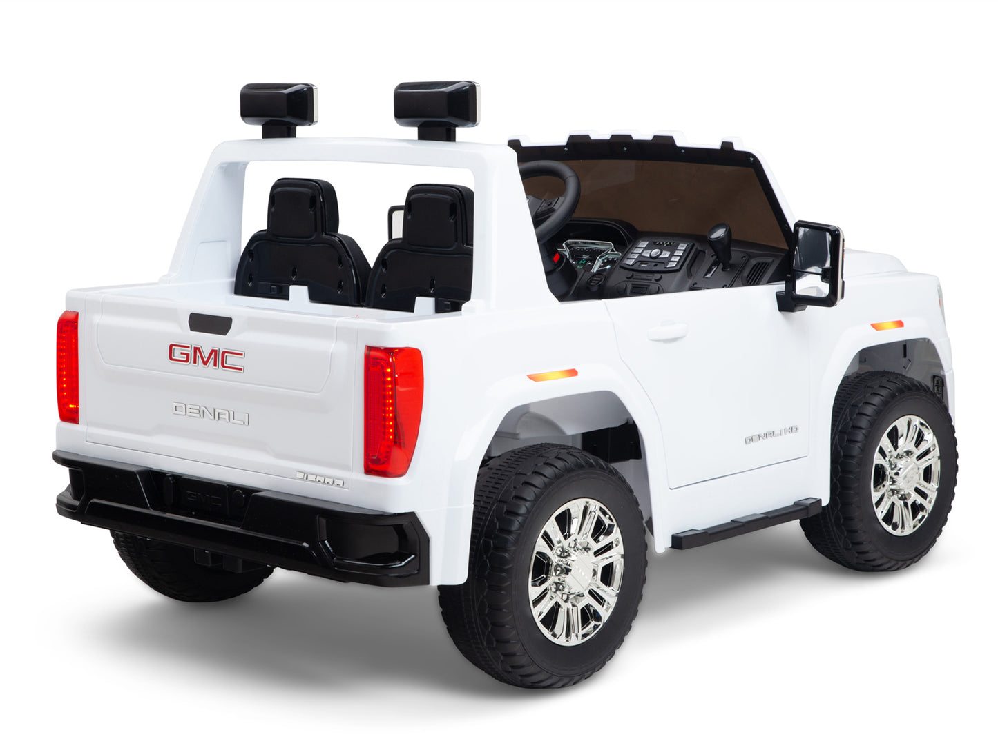 12V GMC Sierra Denali Kids Electric Ride On Truck with Remote Control - White