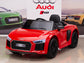 Kids Audi R8 Spyder 12V Electric Powered Ride On Car With Remote EVA Wheels MP3 USB - Red