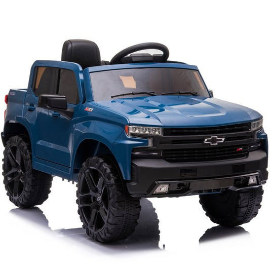12V Chevrolet Silverado Kids Ride On Truck with Remote Control – Blue