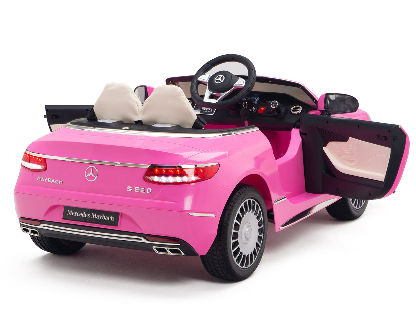 12V Mercedes-Benz Maybach Kids Electric Powered Ride on Car With Remote Control, Radio & MP3 - Pink
