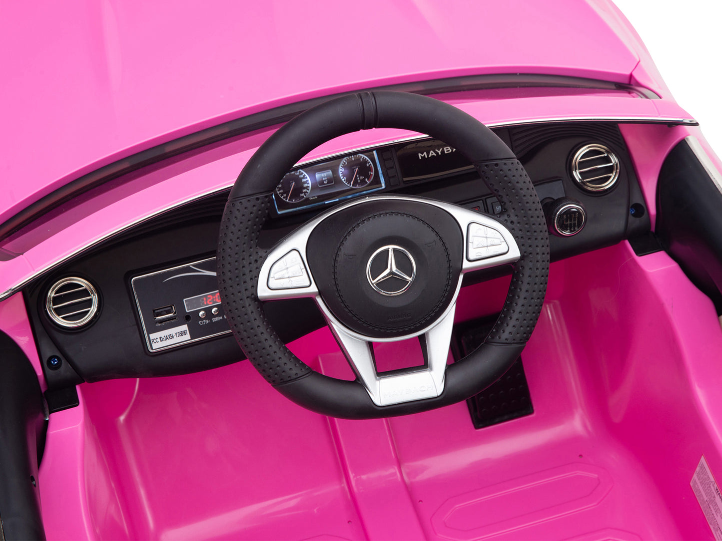 12V Mercedes-Benz Maybach Kids Electric Powered Ride on Car With Remote Control, Radio & MP3 - Pink
