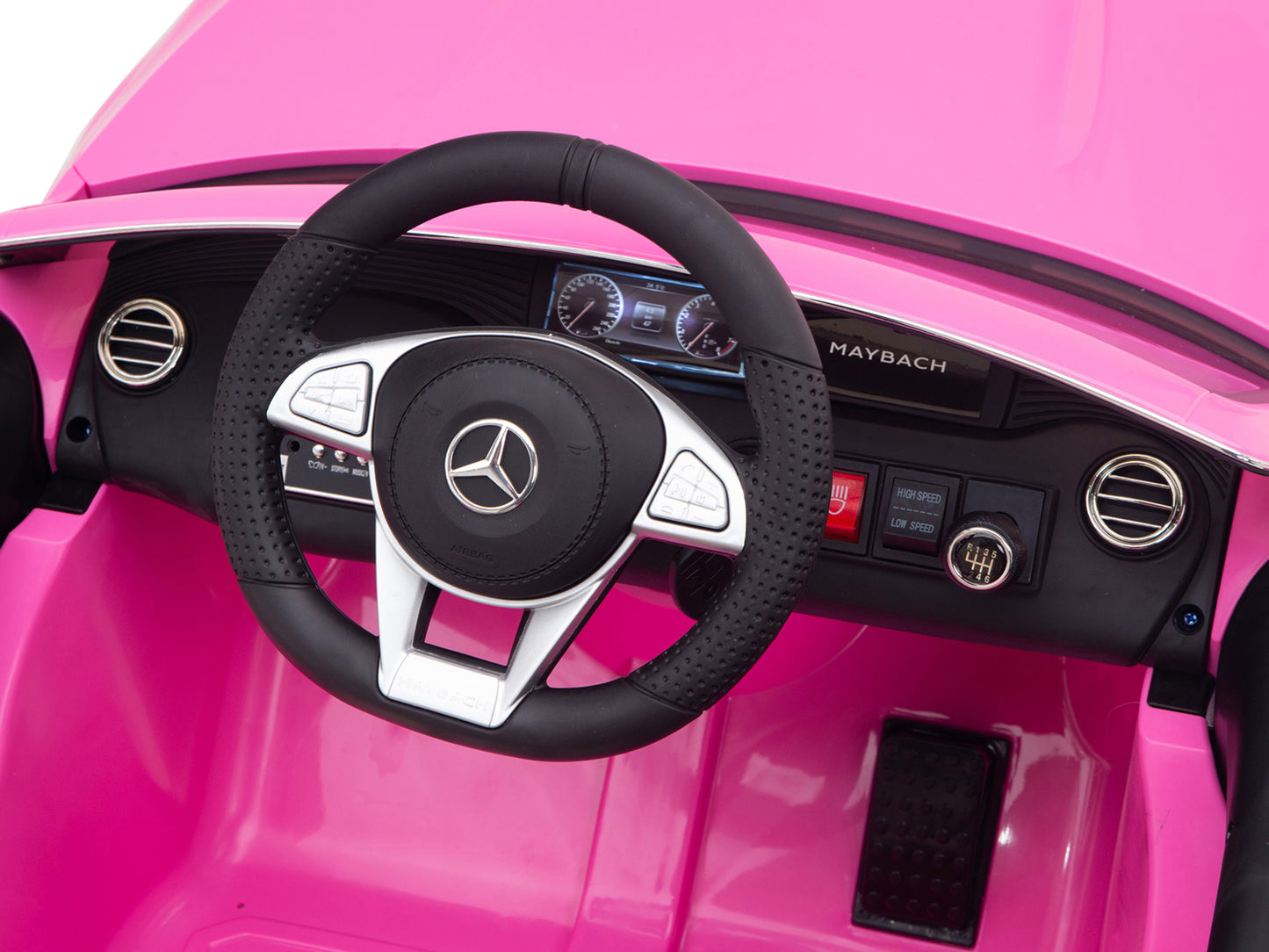 12V Mercedes-Benz Maybach Kids Electric Powered Ride on Car With Remote Control, Radio & MP3 - Pink