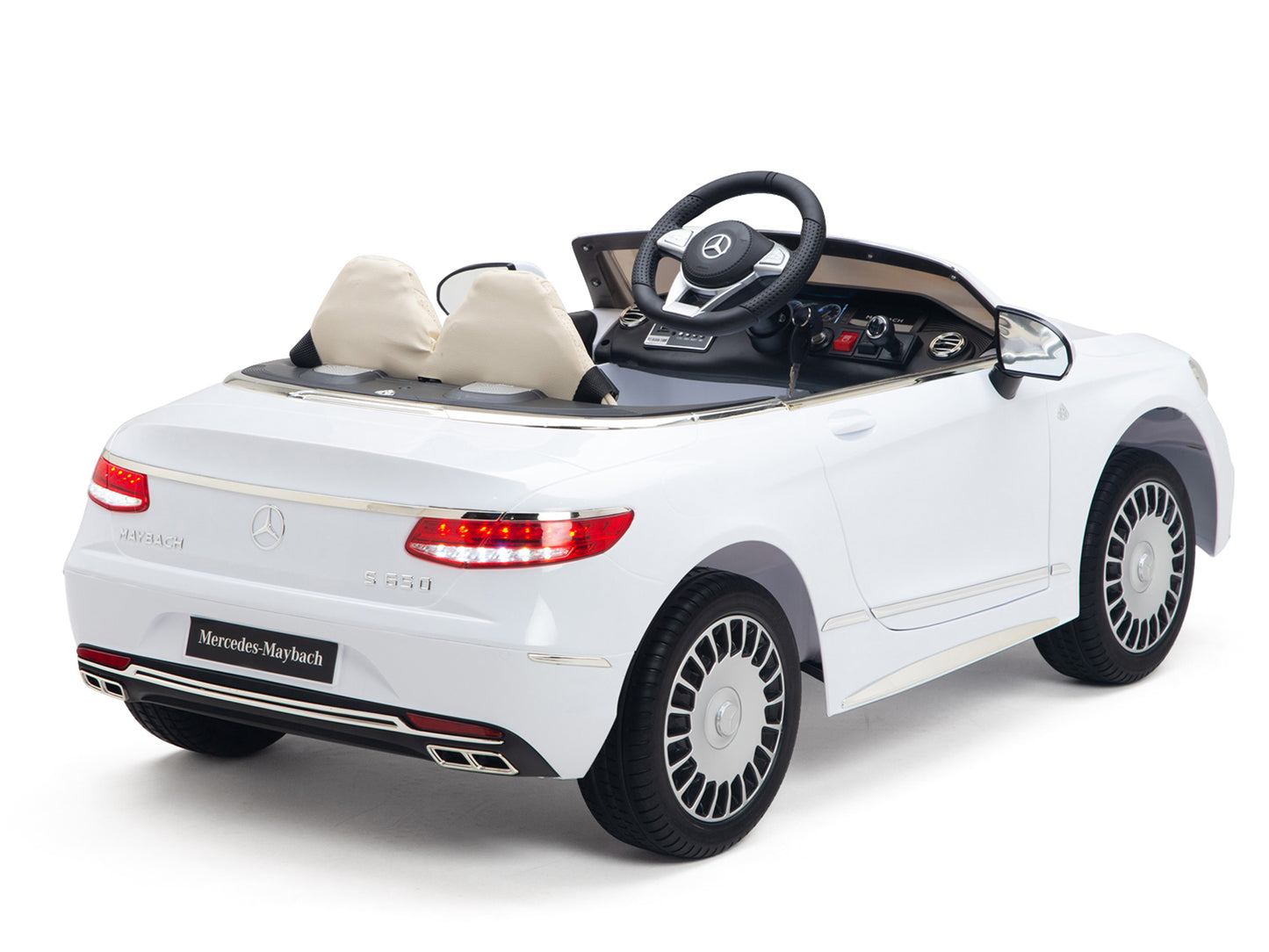 12V Mercedes-Benz Maybach Kids Electric Powered Ride on Car With Remote Control, Radio & MP3 - White