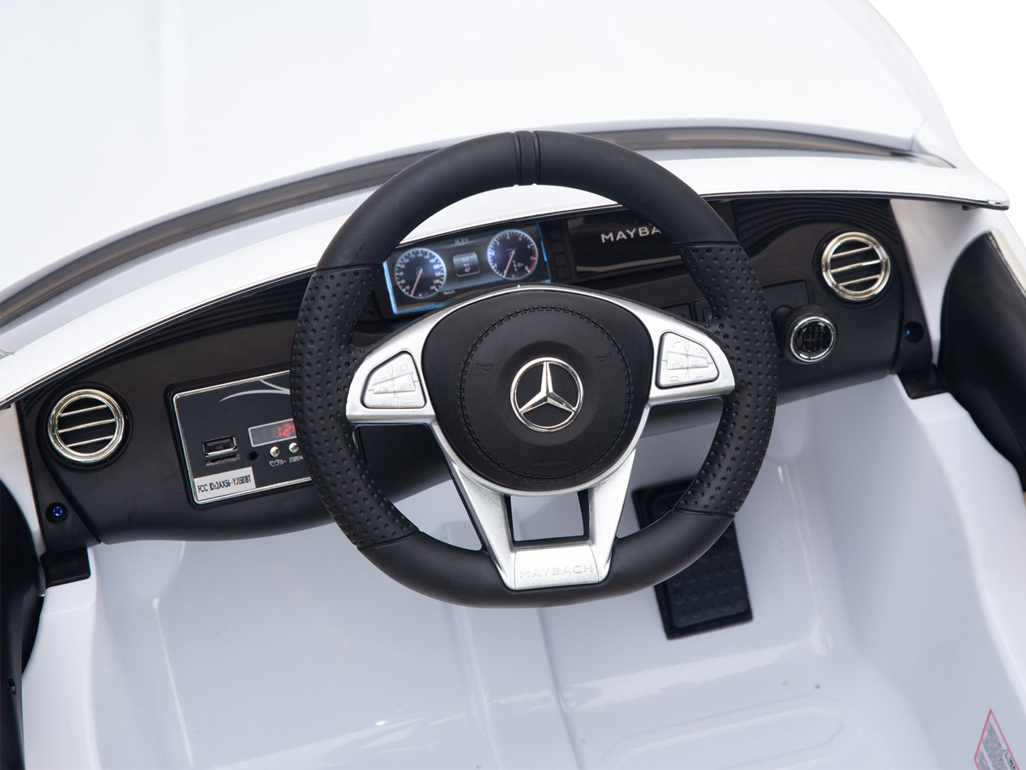 12V Mercedes-Benz Maybach Kids Electric Powered Ride on Car With Remote Control, Radio & MP3 - White