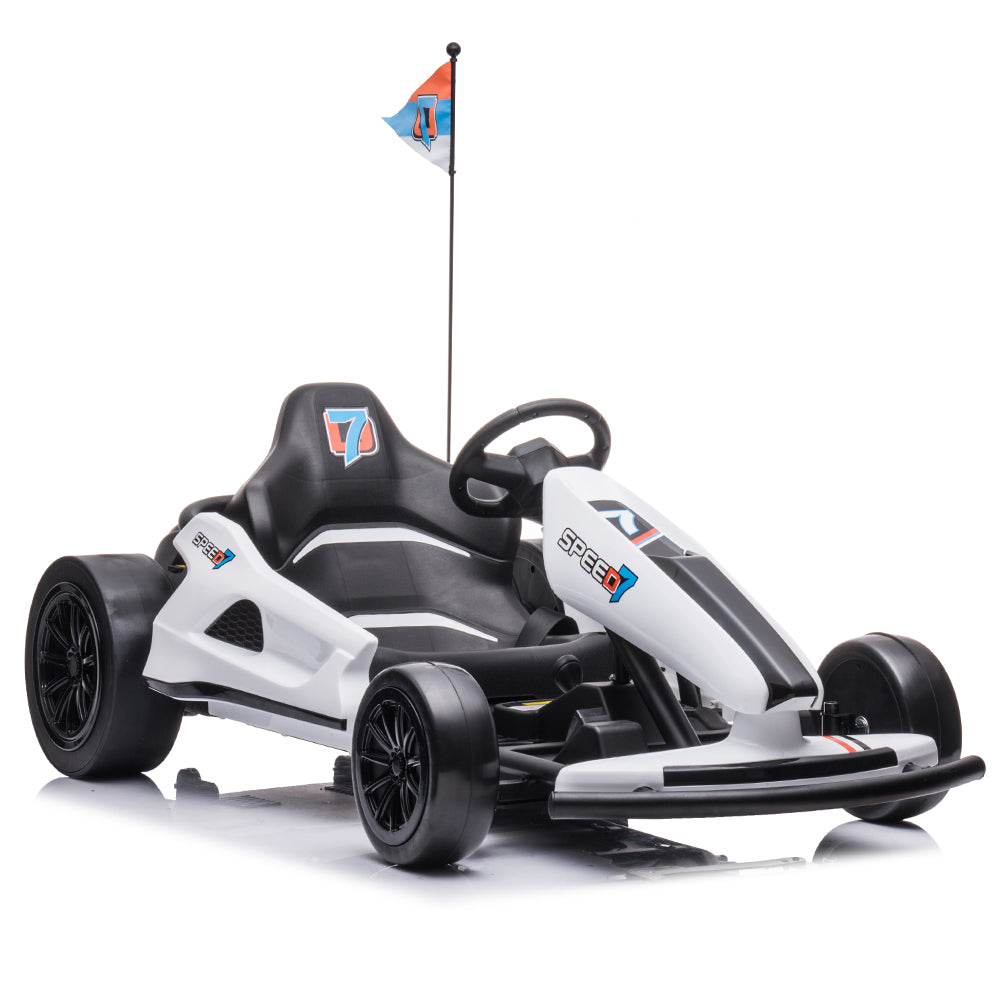 24V TREKCAR Kids Electric Go-Kart with DRIFT Function - White