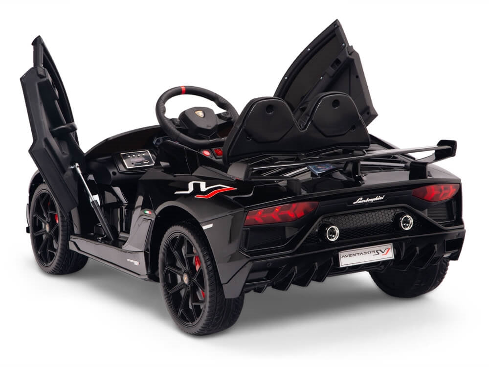 12V Kids Ride On Sports Car Battery Powered Lamborghini Aventador SVJ with Remote - Black