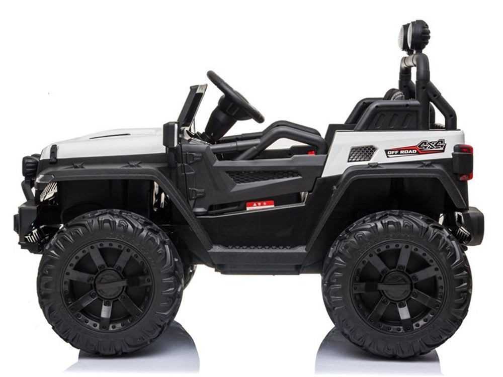 4WD Trekcar Kids Ride On Truck with EVA Wheels and Remote Control - White