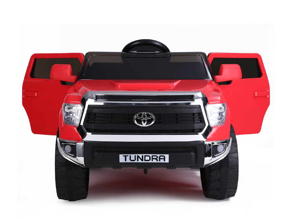 12V Kids Battery Powered Mini Toyota Tundra Ride-On Truck with Remote Control - Red