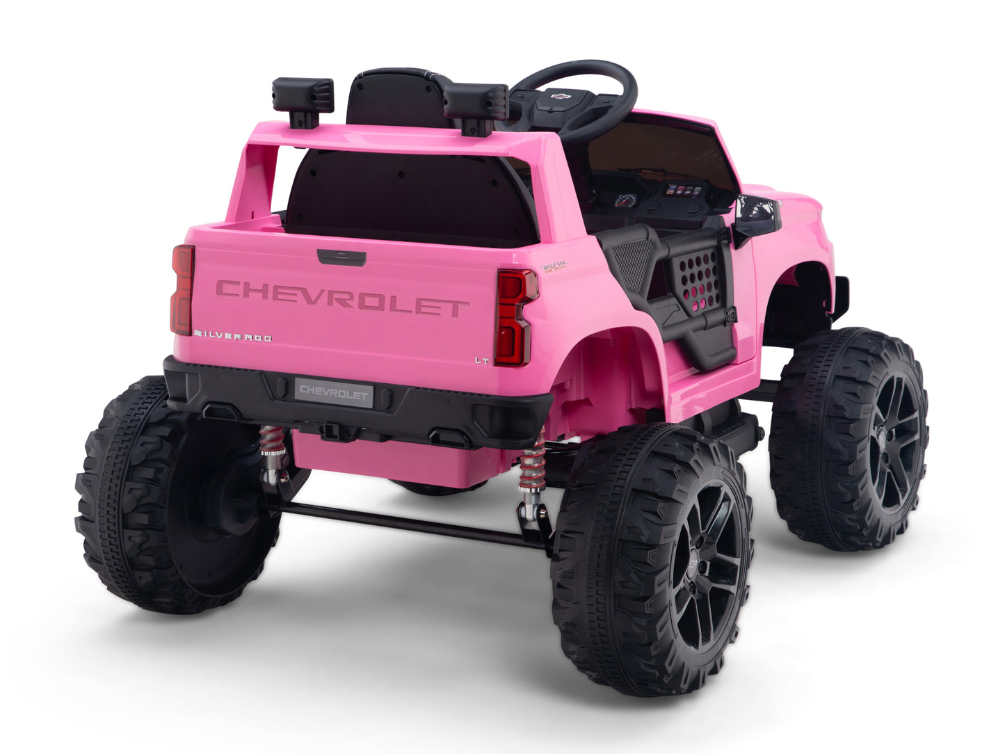 24V Chevrolet Silverado Lifted Ride On Truck with Remote Control – Pink