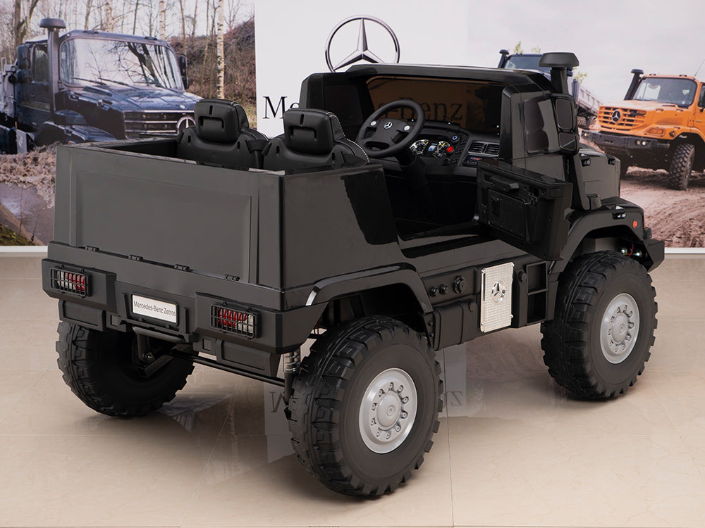 24V Mercedes Zetros Battery Powered Kids Ride On Truck with Remote Control - Black