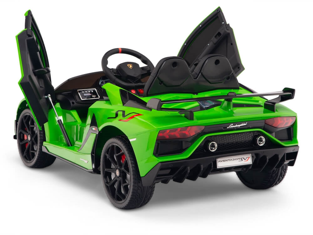 12V Kids Ride On Sports Car Battery Powered Lamborghini Aventador SVJ with Remote - Green