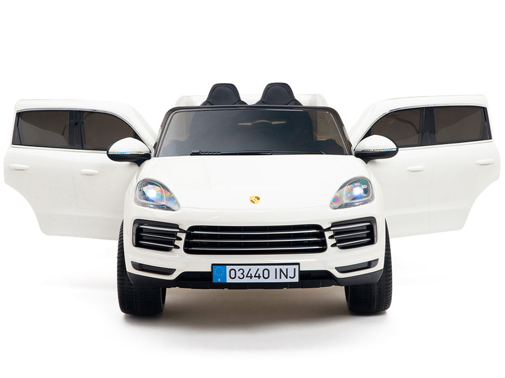 12V Porsche Cayenne Kids Electric Ride On Car with Remote Control - White