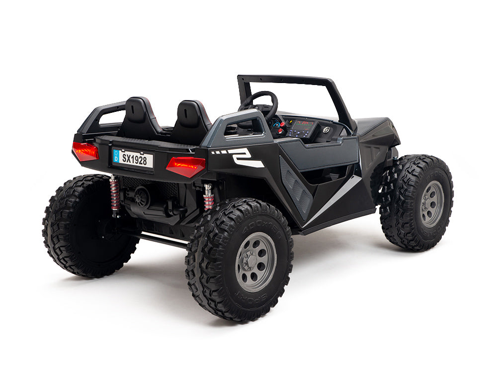 24V Red Tiger All Terrain UTV Ride on Buggy with Remote - Carbon Black