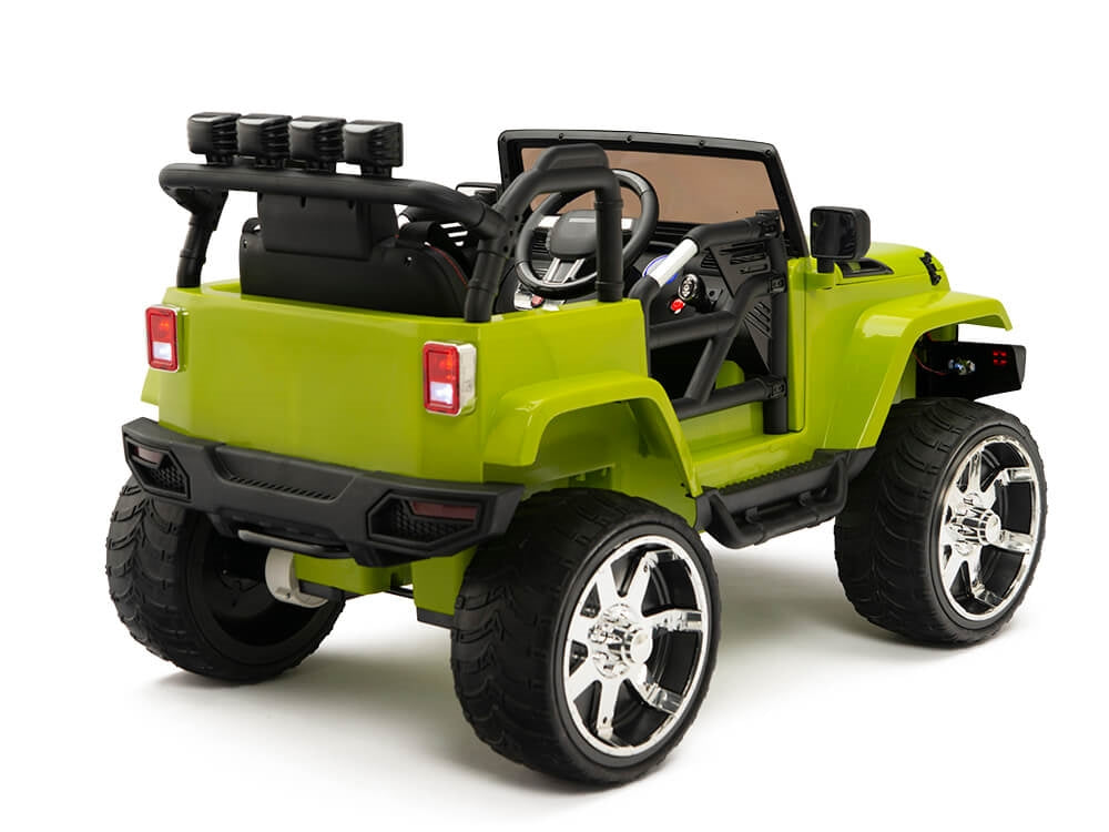 12V Jeep Rubber Wheels Green