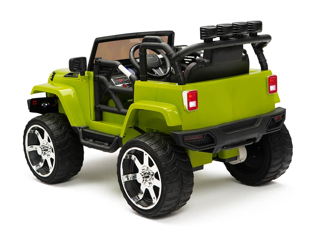 12V Jeep Rubber Wheels Green