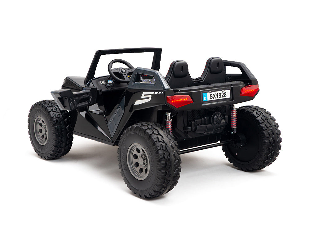 24V Red Tiger All Terrain UTV Ride on Buggy with Remote - Carbon Black