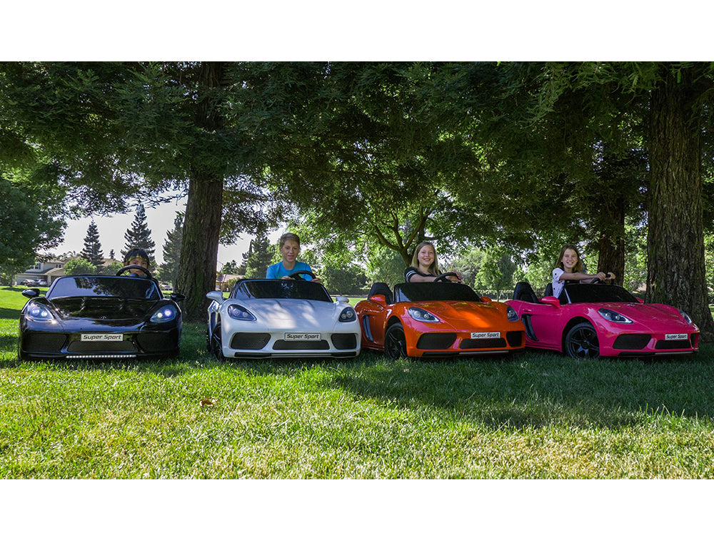 24V Super Sport GT Kids Ride On Car - White