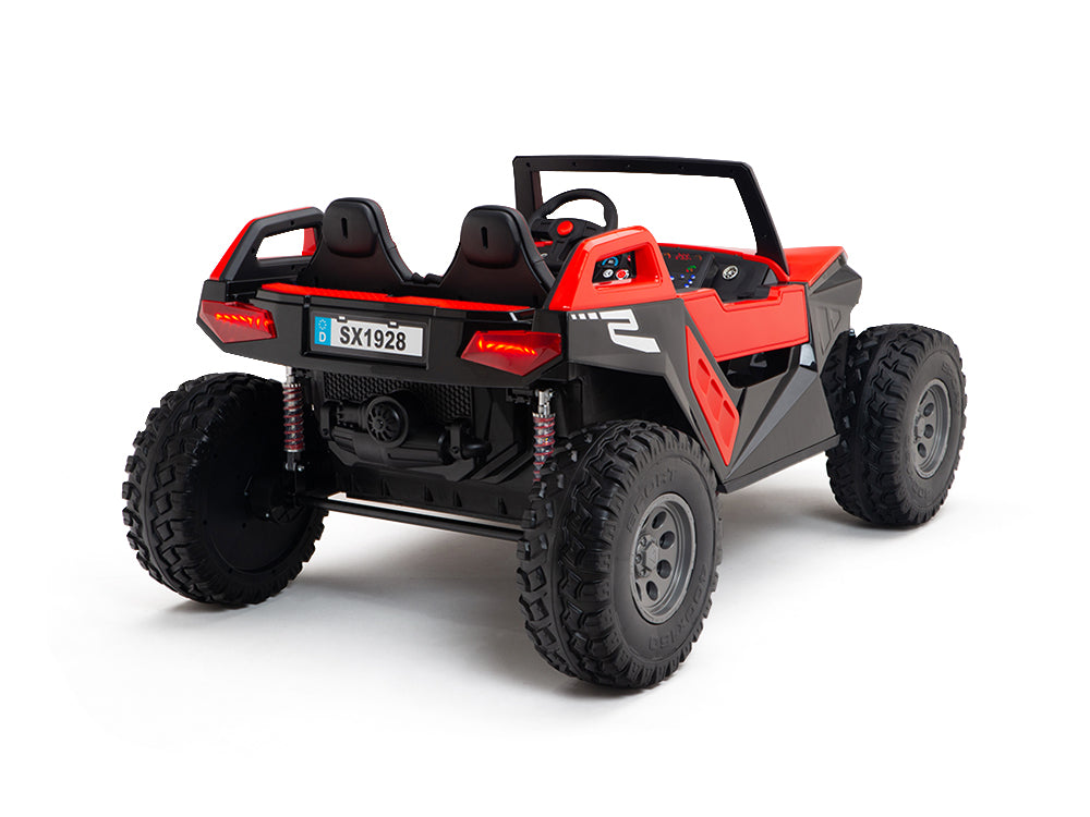 24V Red Tiger All Terrain UTV Ride on Buggy with Remote - Red