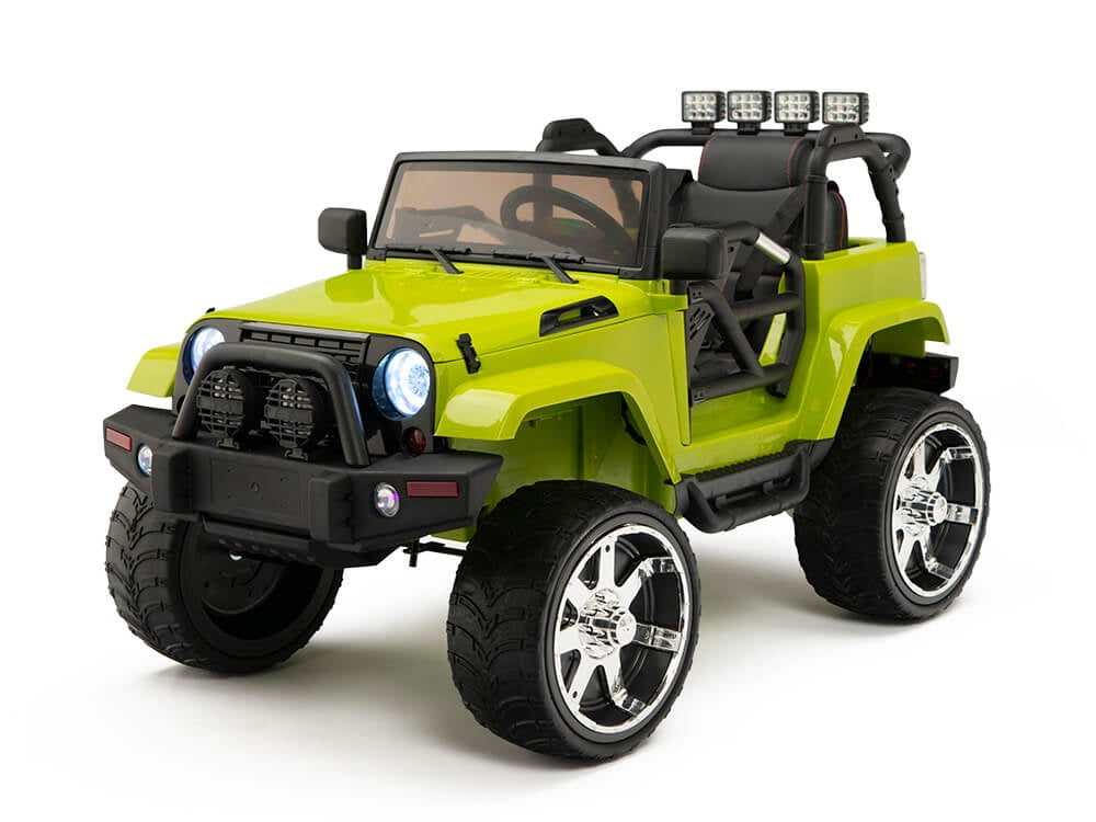 12V Jeep Rubber Wheels Green